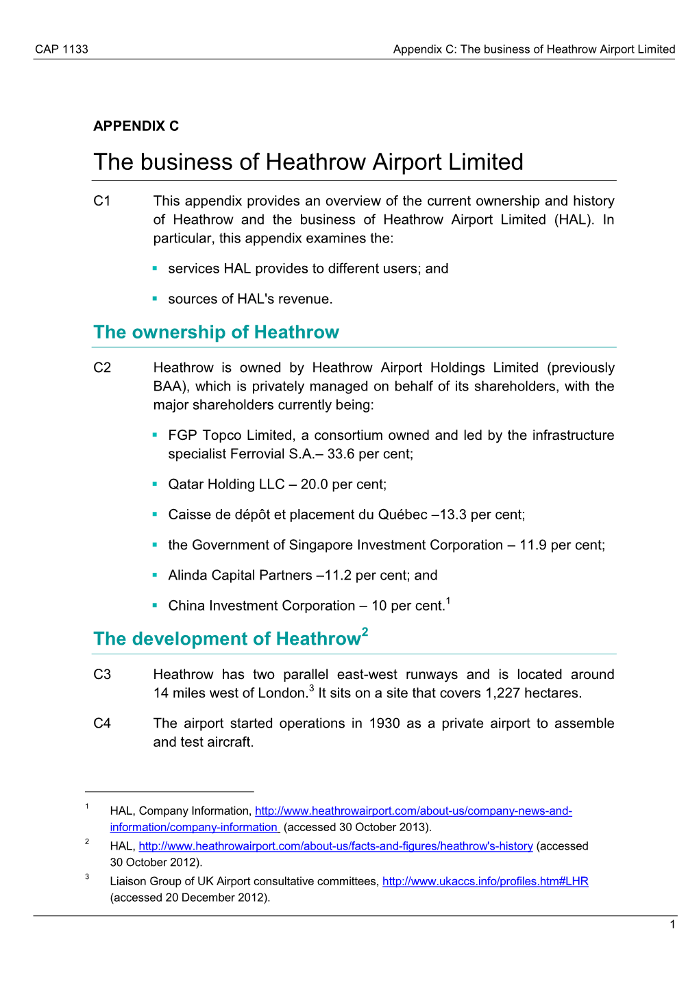 The Business of Heathrow Airport Limited