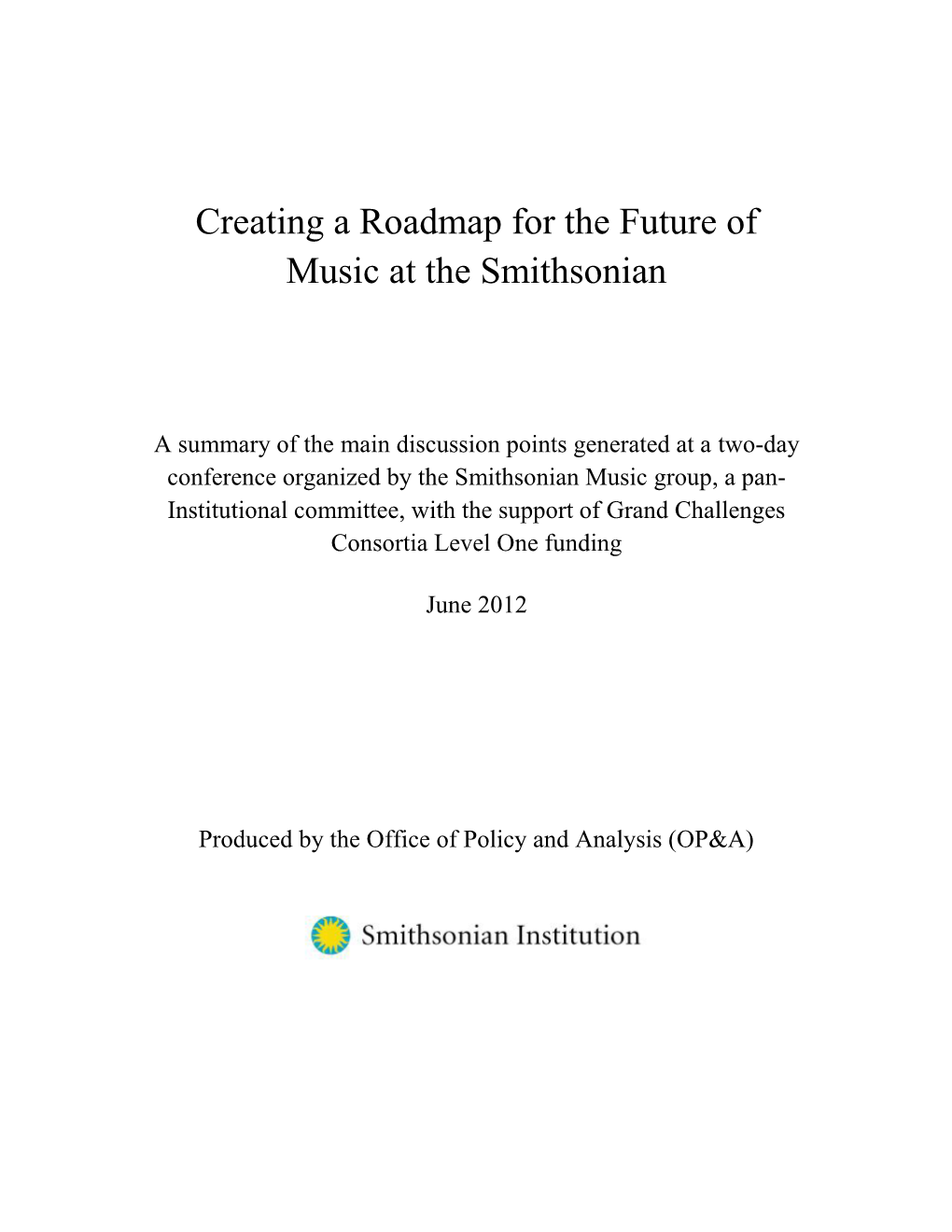 Creating a Roadmap for the Future of Music at the Smithsonian