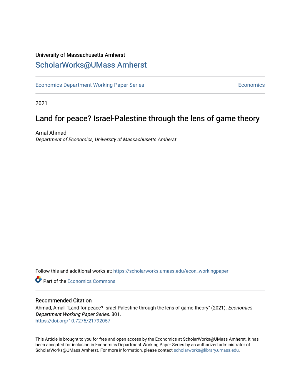 Israel-Palestine Through the Lens of Game Theory