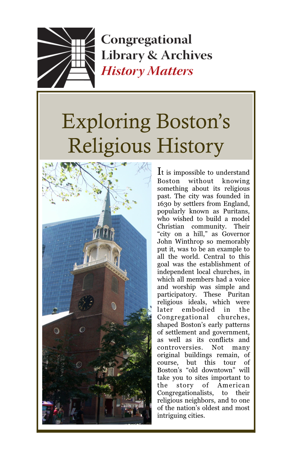 Exploring Boston's Religious History