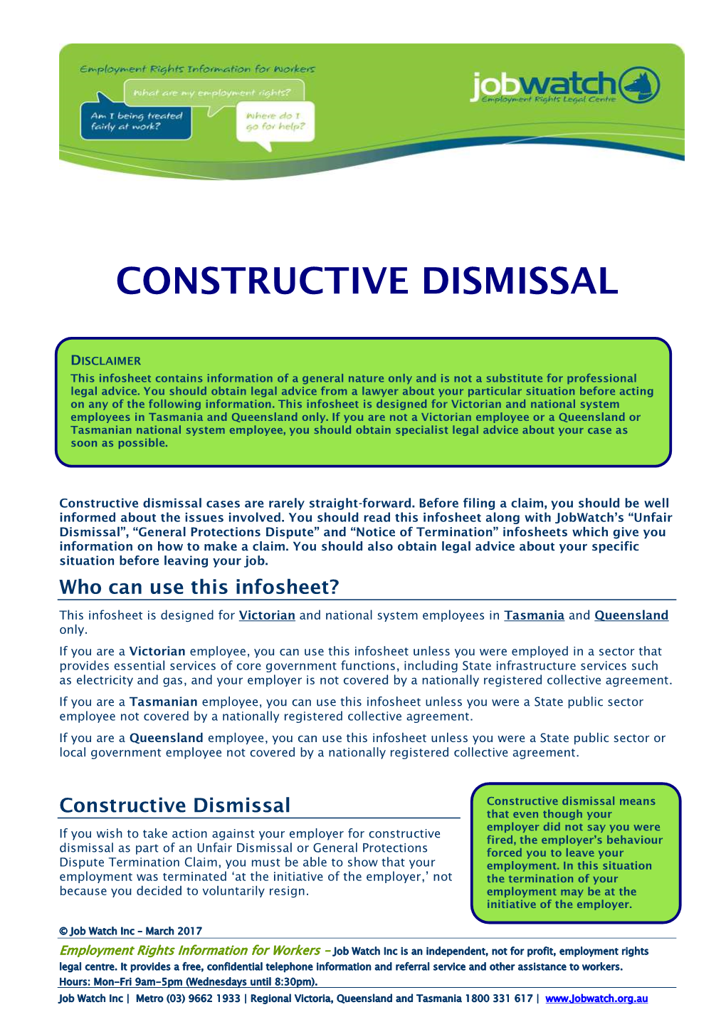 Constructive Dismissal