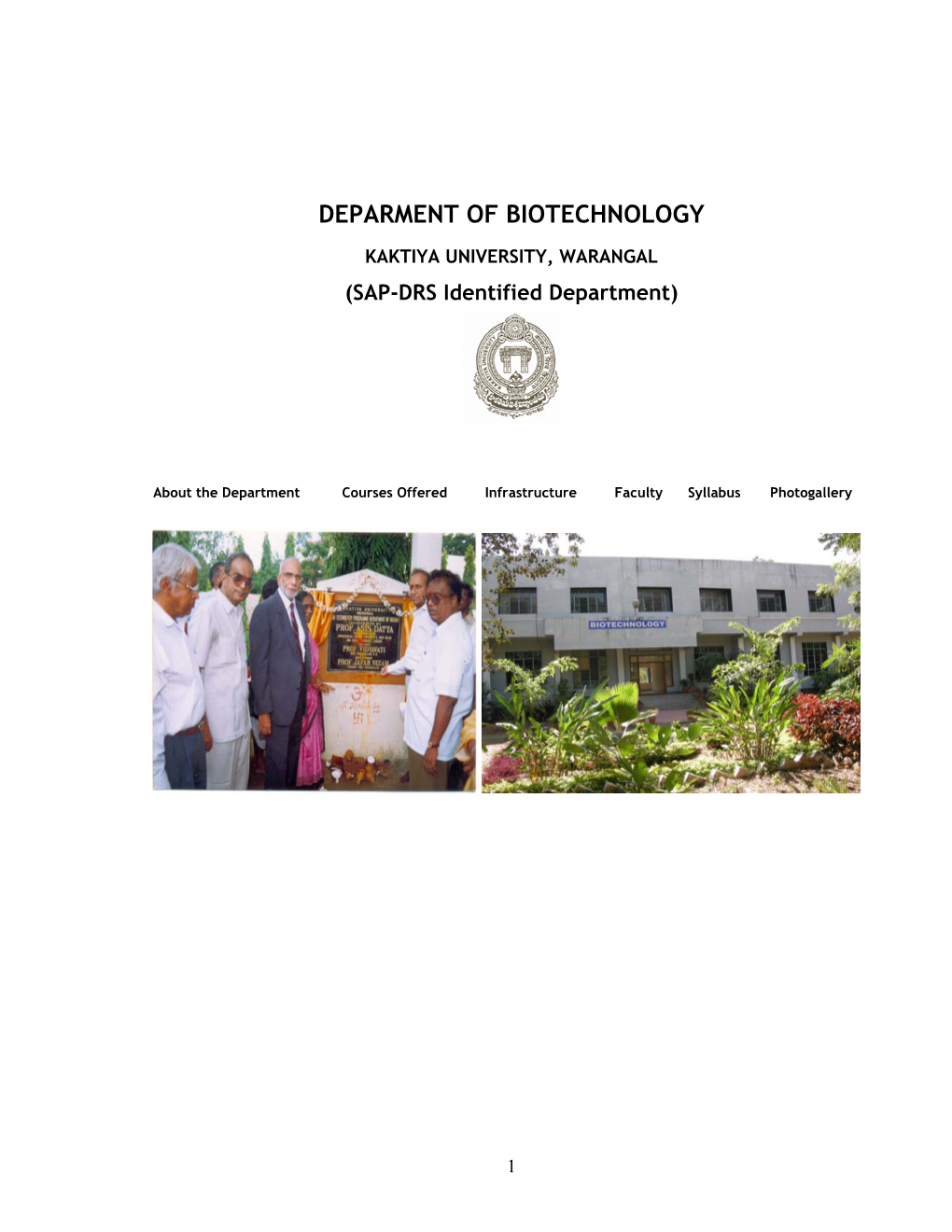 Deparment of Biotechnology