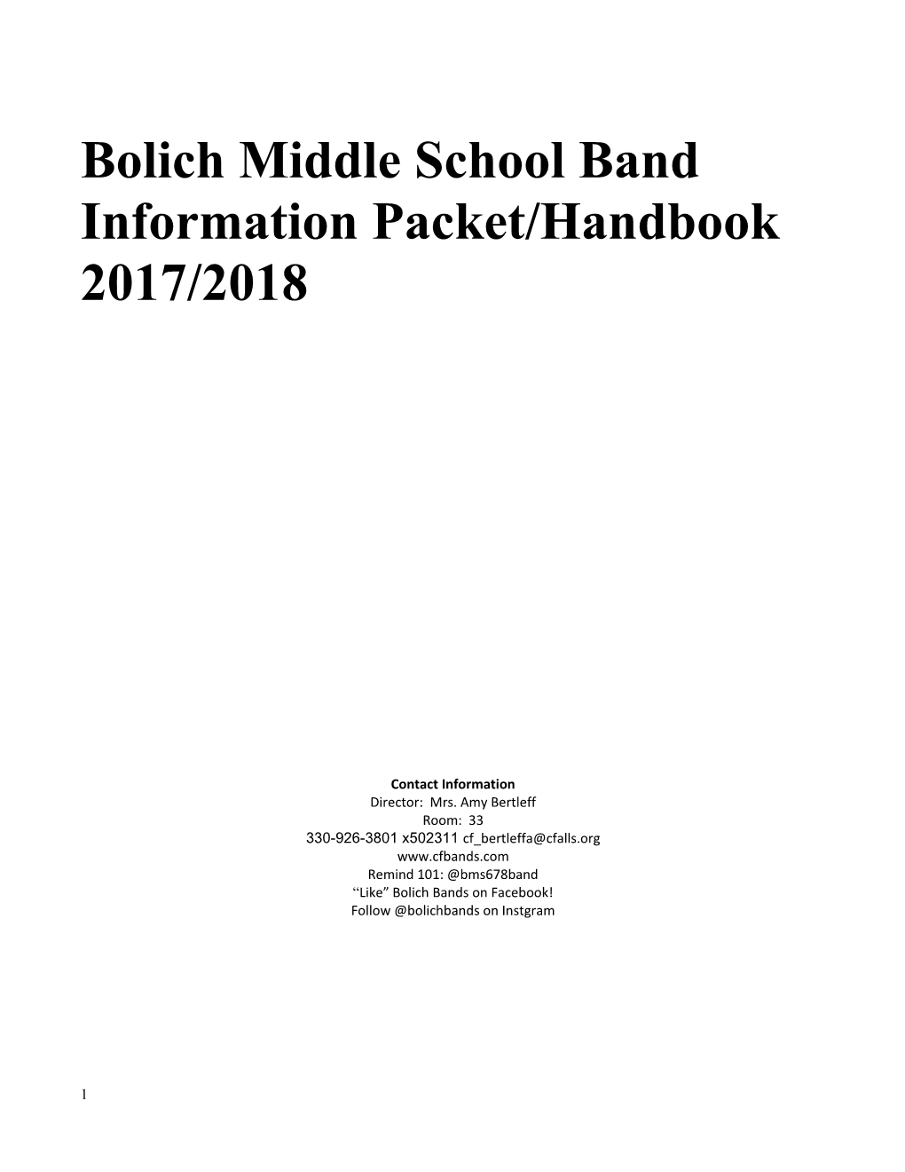 Bolich Middle School Band