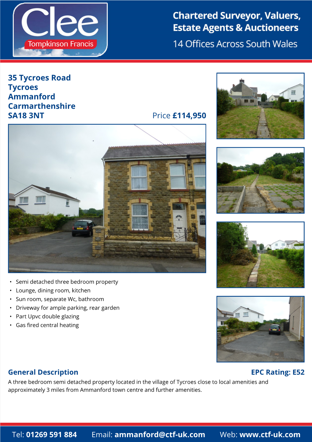 35 Tycroes Road Tycroes Ammanford Carmarthenshire Price £114,950