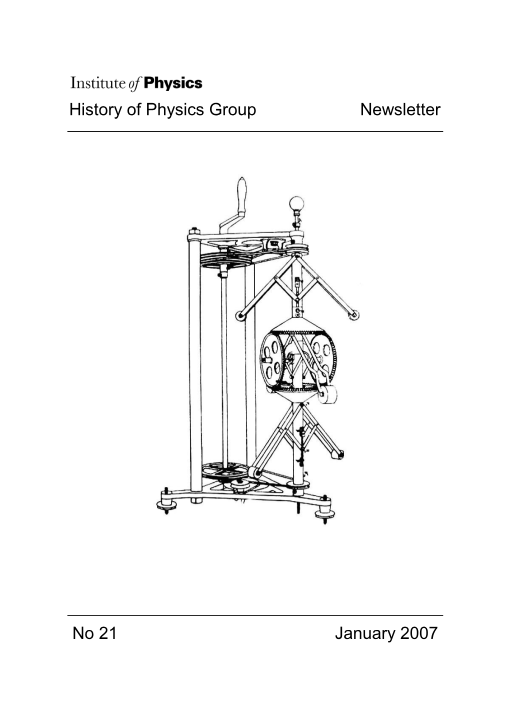 History of Physics Group Newsletter No 21 January 2007