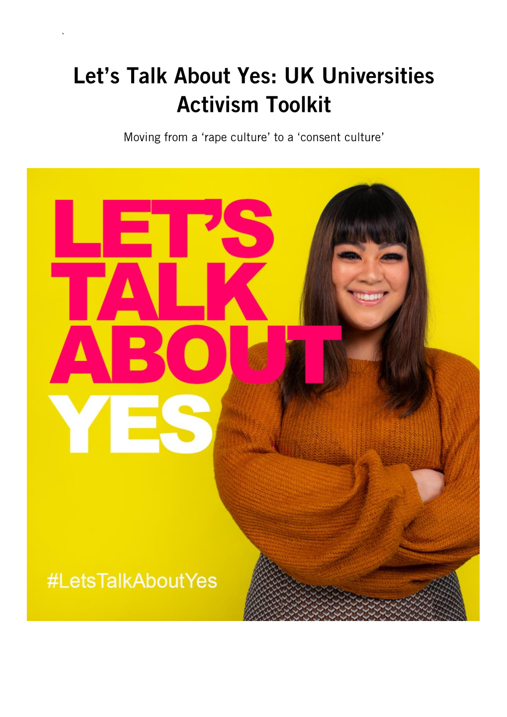 Let's Talk About Yes: UK Universities Activism Toolkit