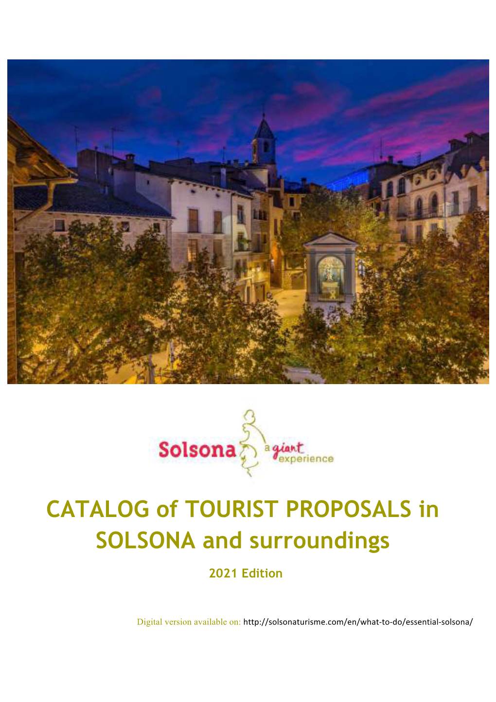CATALOG of TOURIST PROPOSALS in SOLSONA and Surroundings