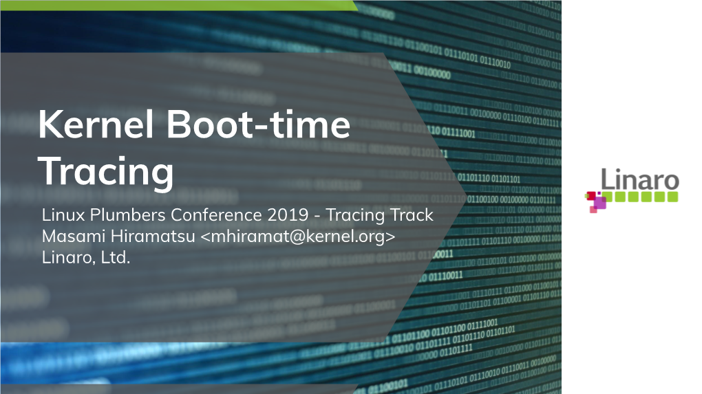 Kernel Boot-Time Tracing