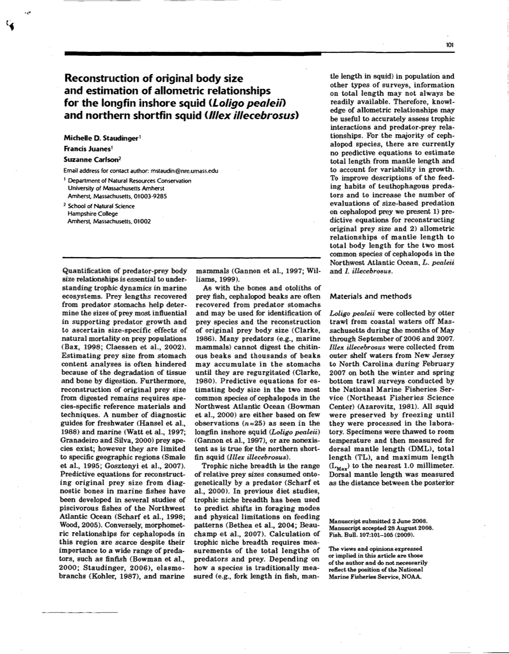 Reconstruction of Original Body Size and Estimation of Allometric