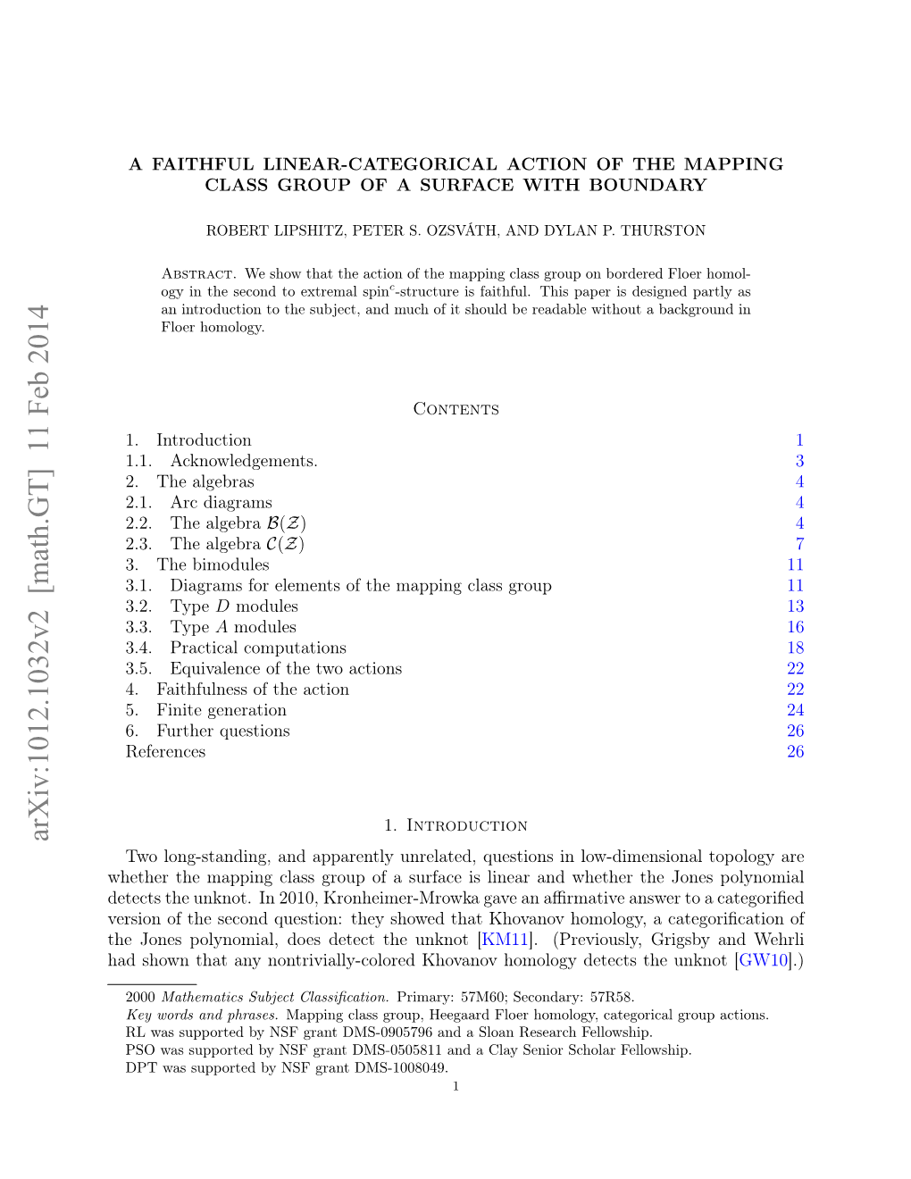 Faithful Linear-Categorical Mapping Class Group Action 3