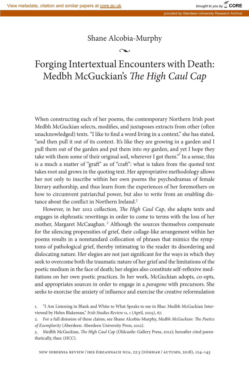 Medbh Mcguckian's the High Caul