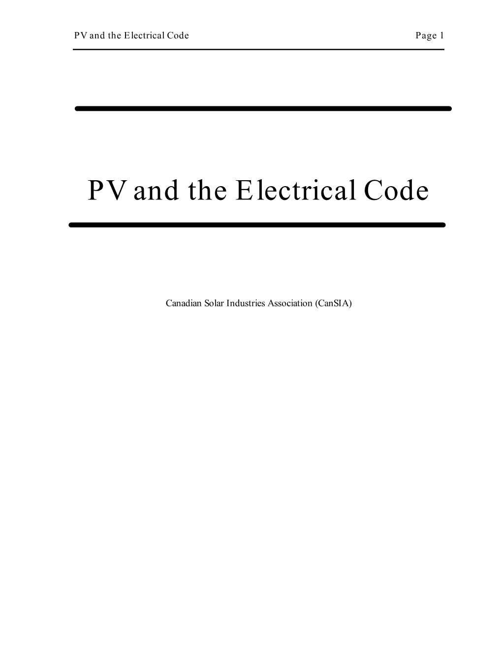 Solar PV and the Electrical Code