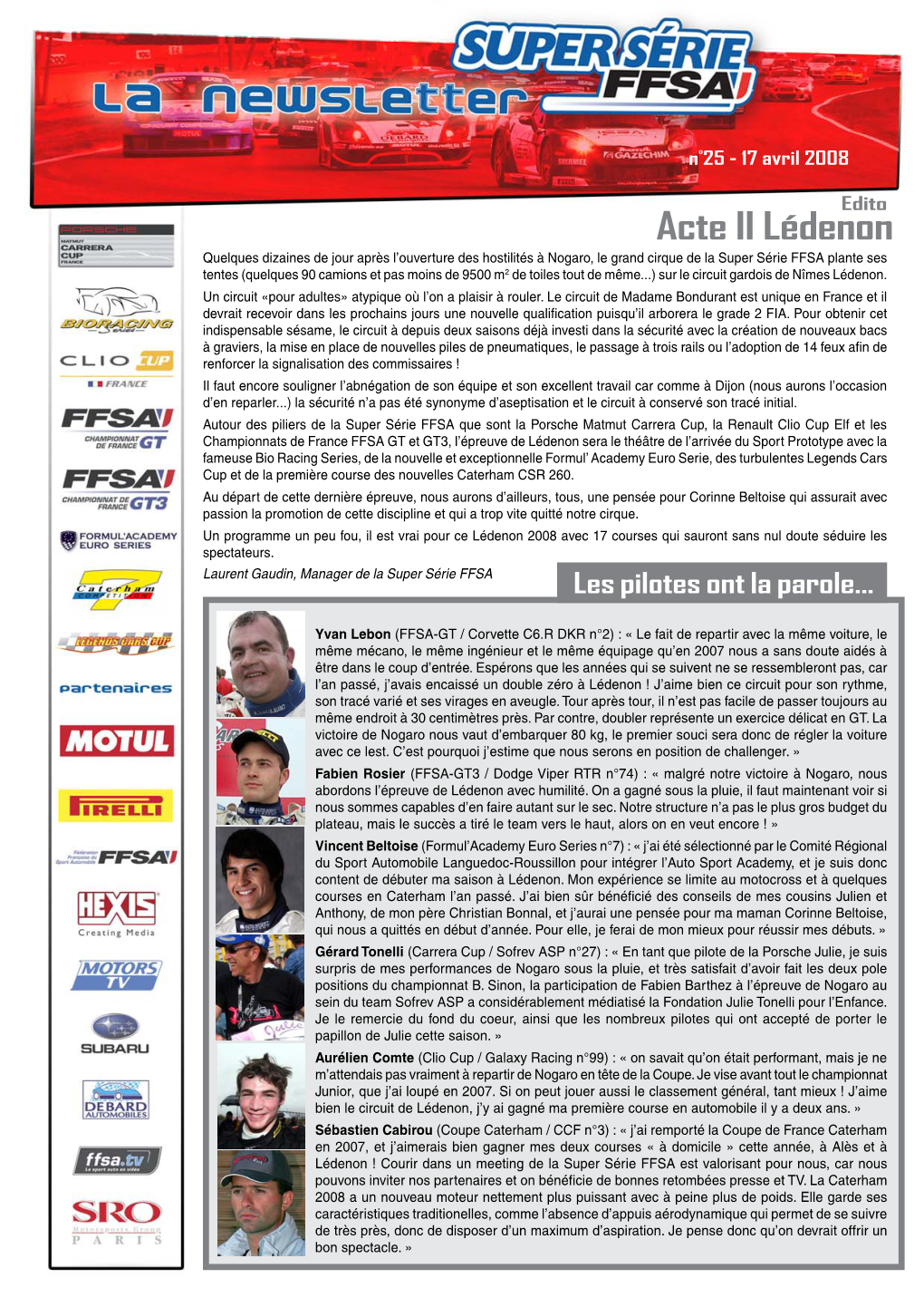 Newsletter 01 Nogaro 2008