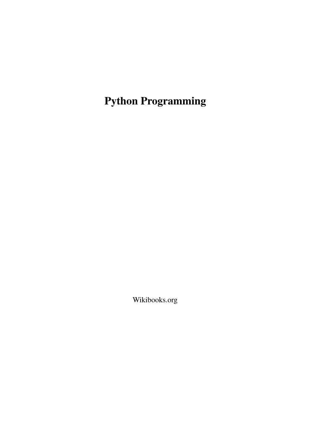 Python Programming