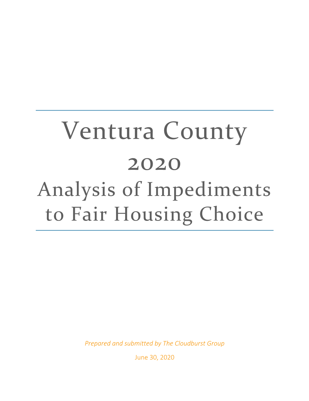 Ventura County 2020 Analysis of Impediments to Fair Housing Choice