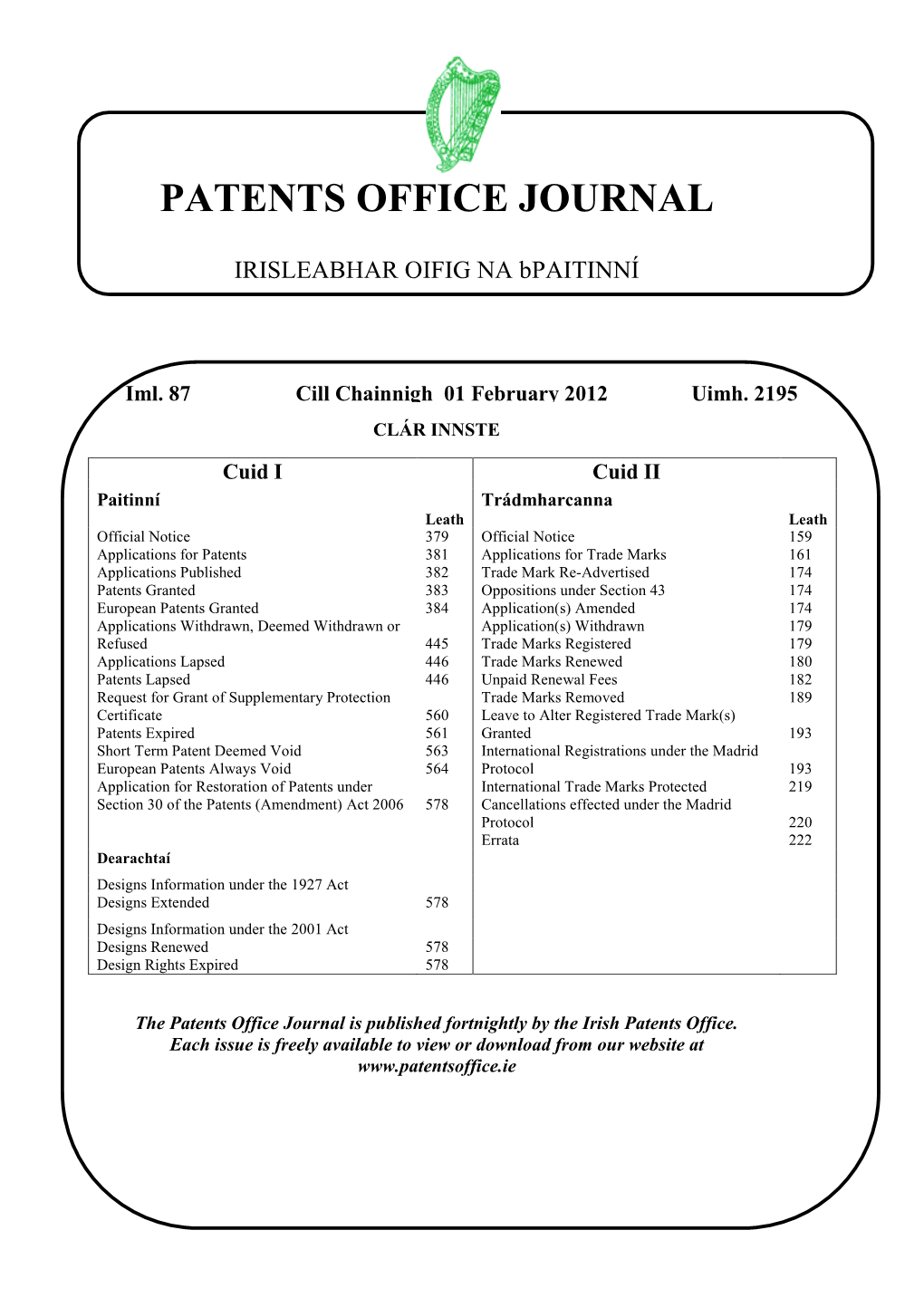 Patents Office Journal