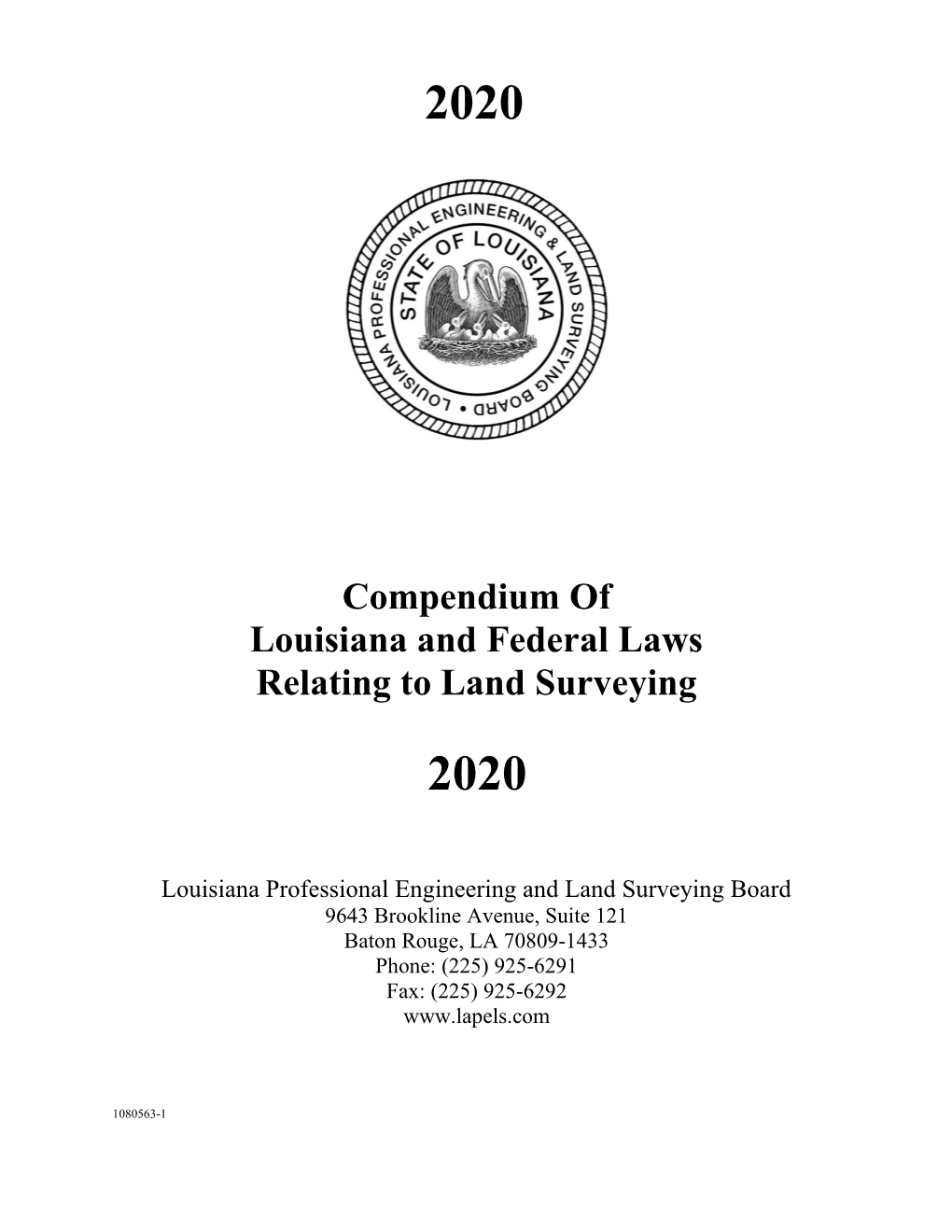 Compendium of Louisiana and Federal Laws Relating to Land Surveying