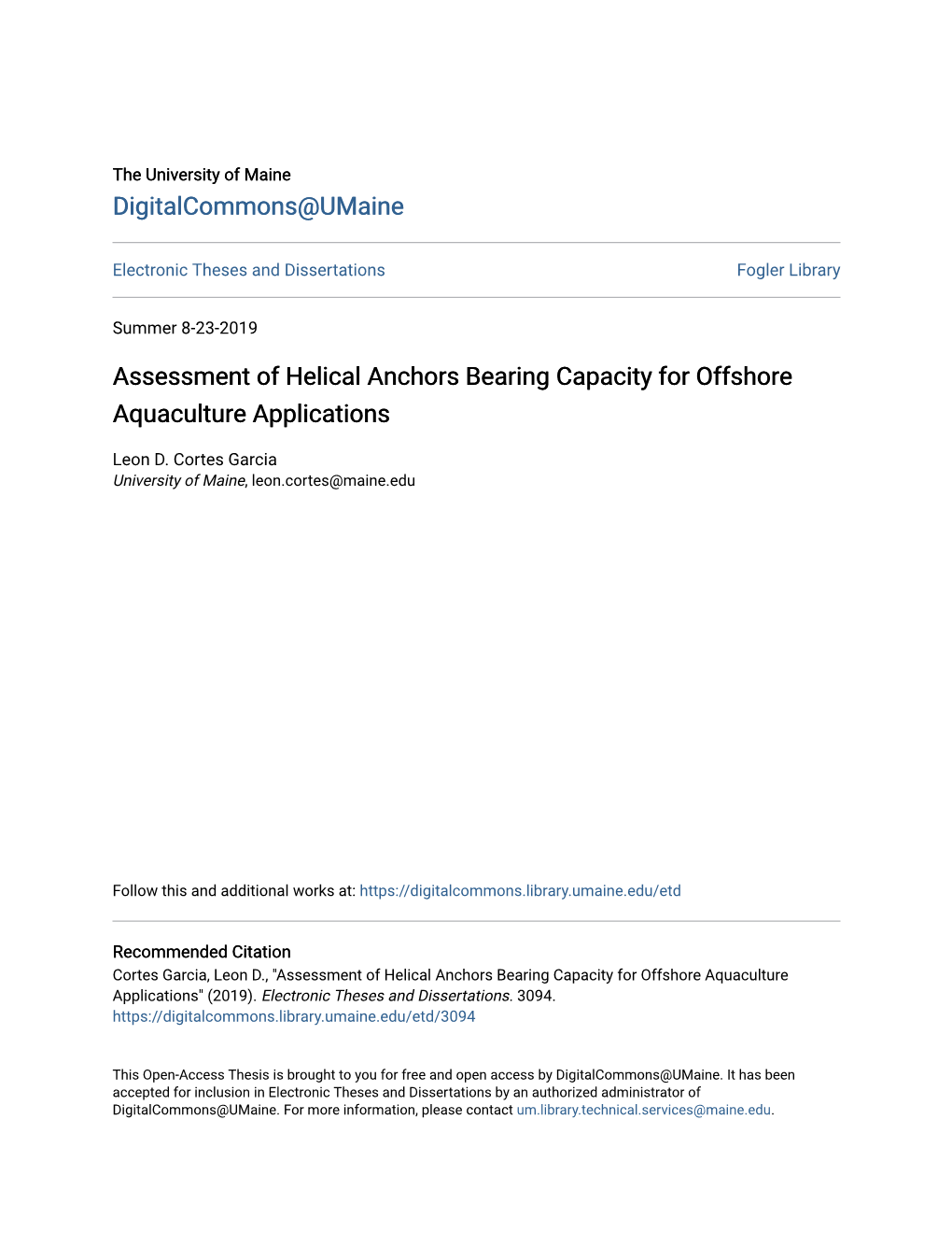 Assessment of Helical Anchors Bearing Capacity for Offshore Aquaculture Applications