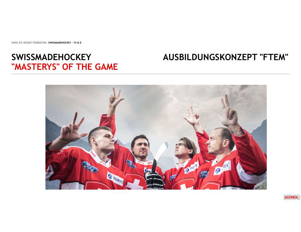 "Masterys" of the Game Swissmadehockey Ausbildungskonzept "Ftem"