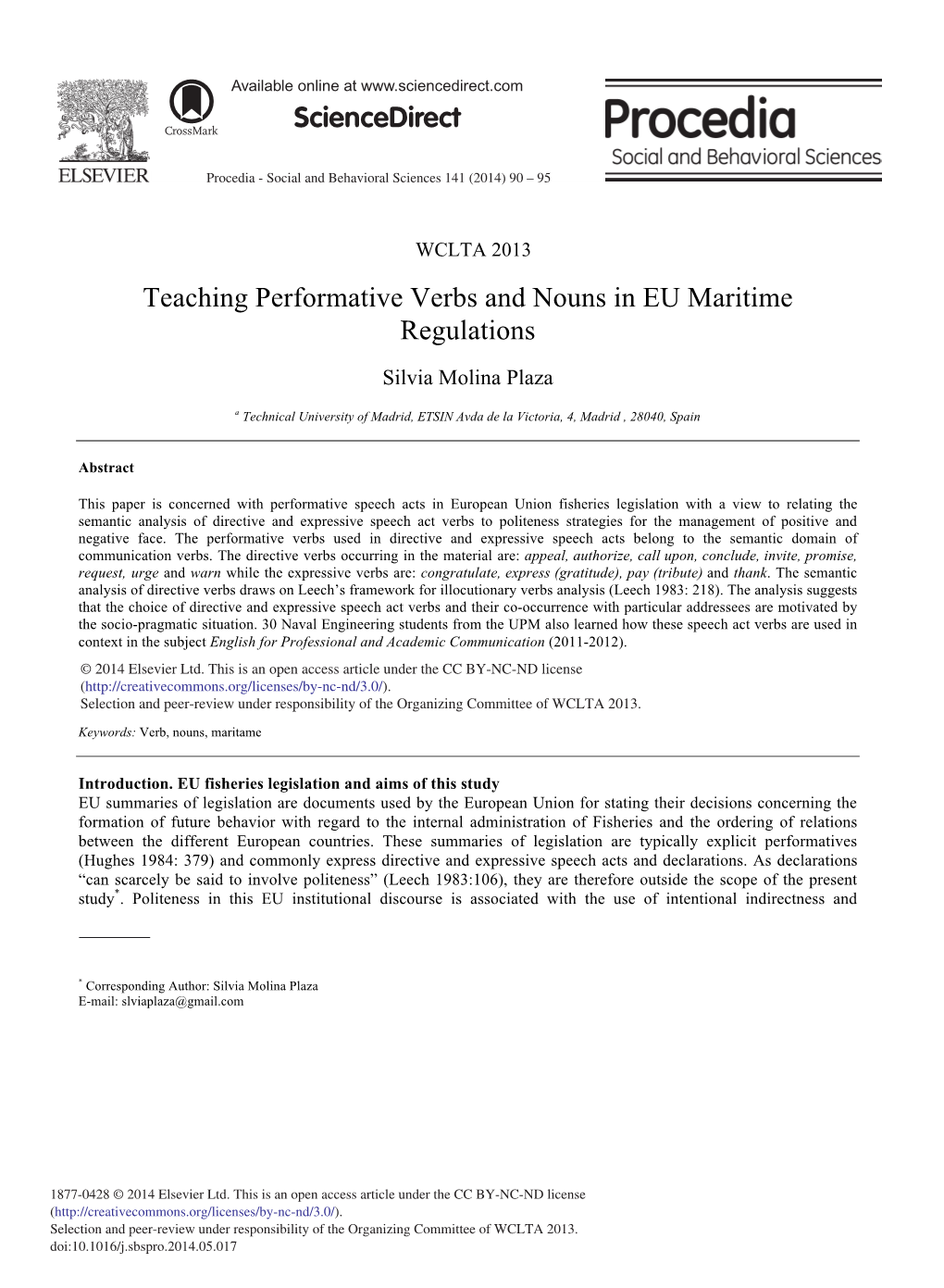 Teaching Performative Verbs and Nouns in EU Maritime Regulations