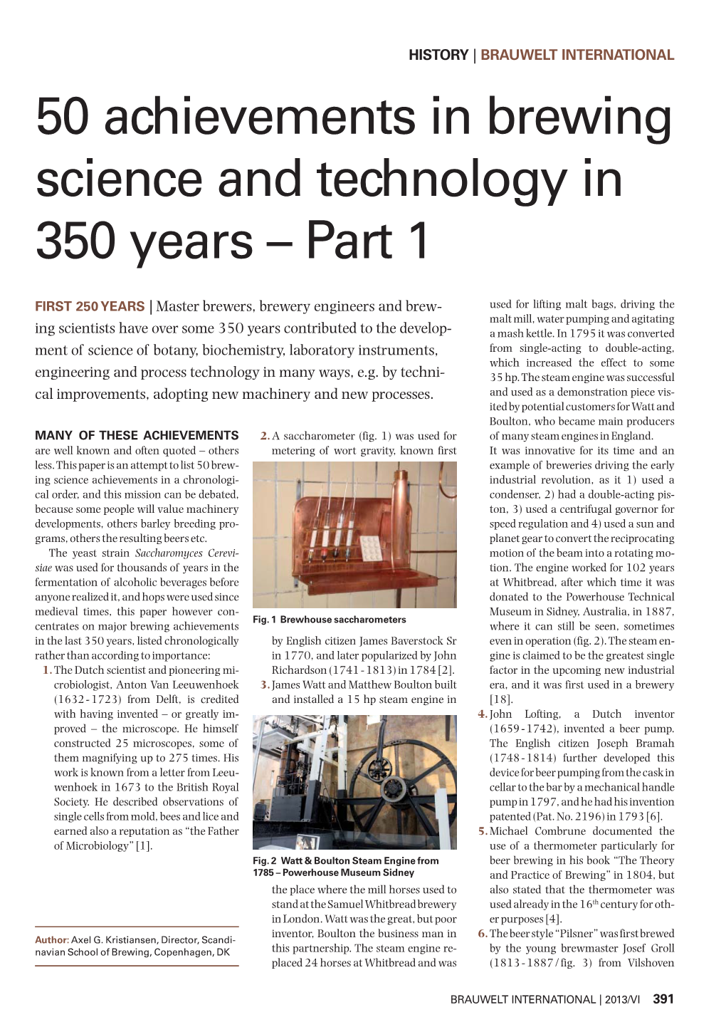 50 Achievements in Brewing Science and Technology in 350 Years – Part 1