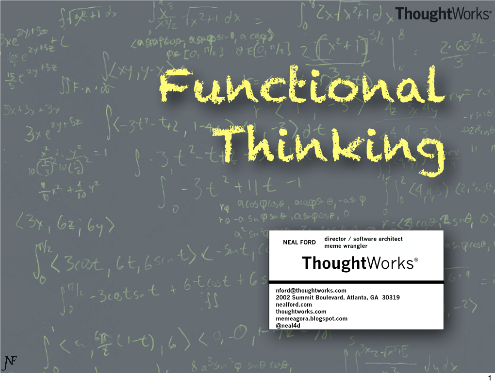 Functional Thinking