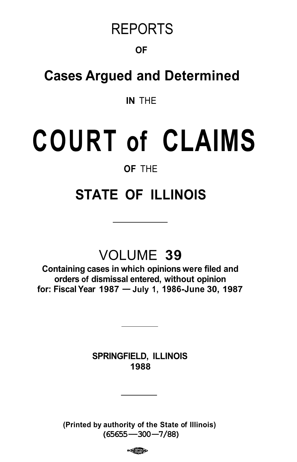 COURT of CLAIMS of THE