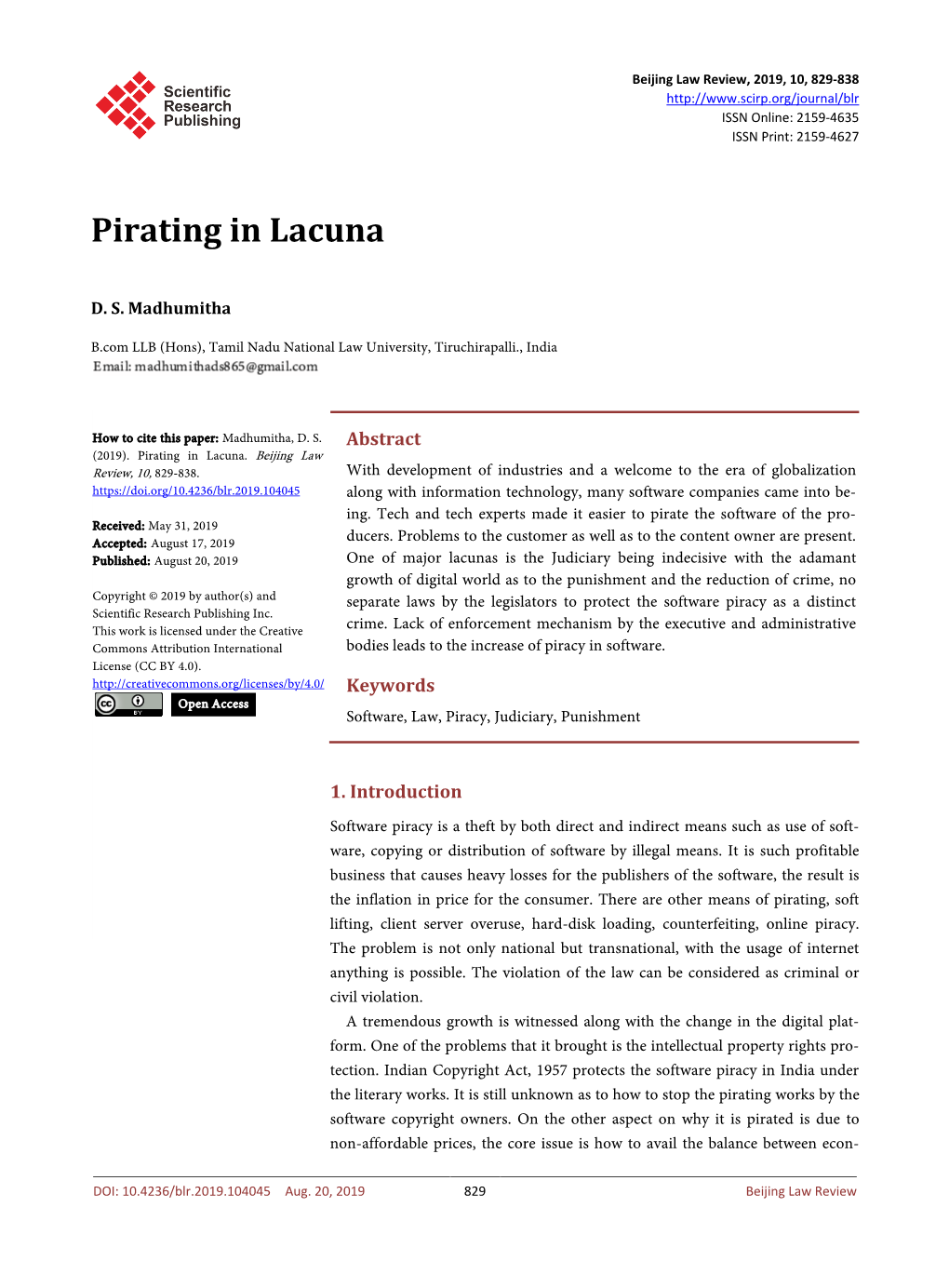Pirating in Lacuna
