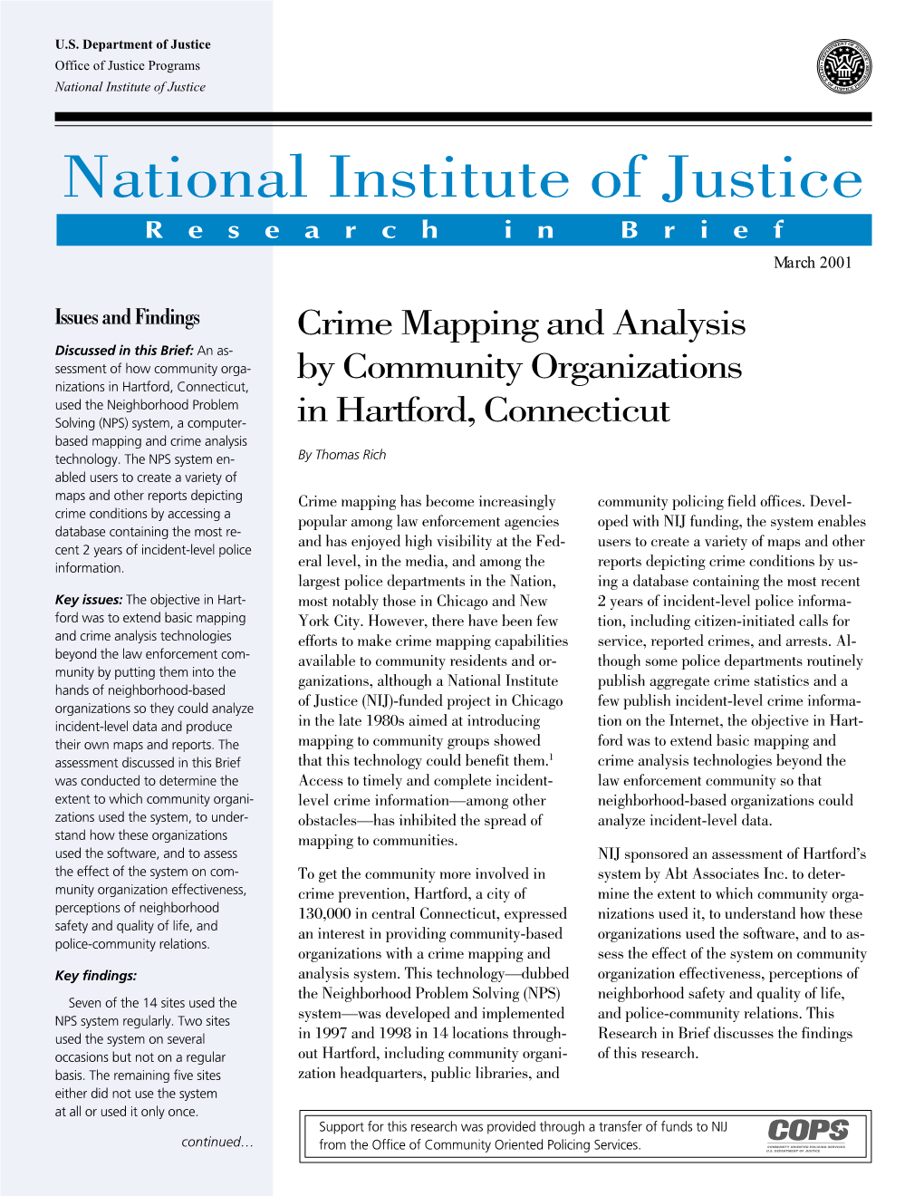 Crime Mapping and Analysis by Community Organizations