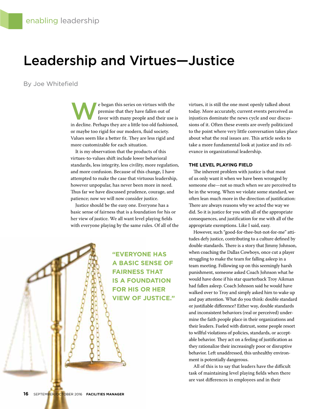 Leadership and Virtues—Justice