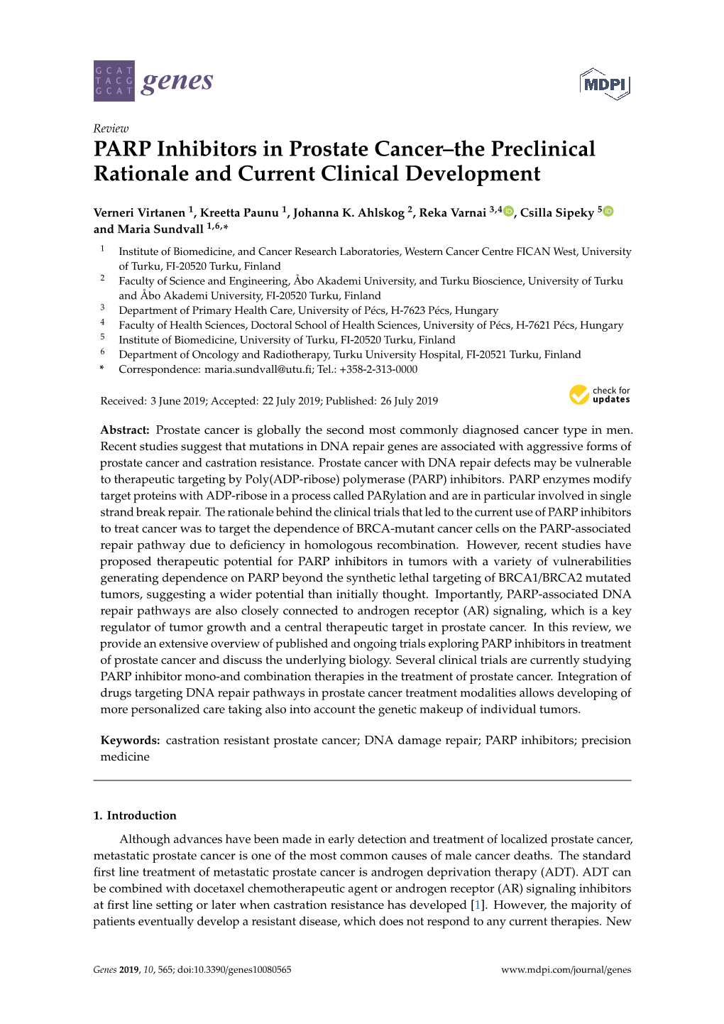 PARP Inhibitors in Prostate Cancer–The Preclinical Rationale and Current Clinical Development