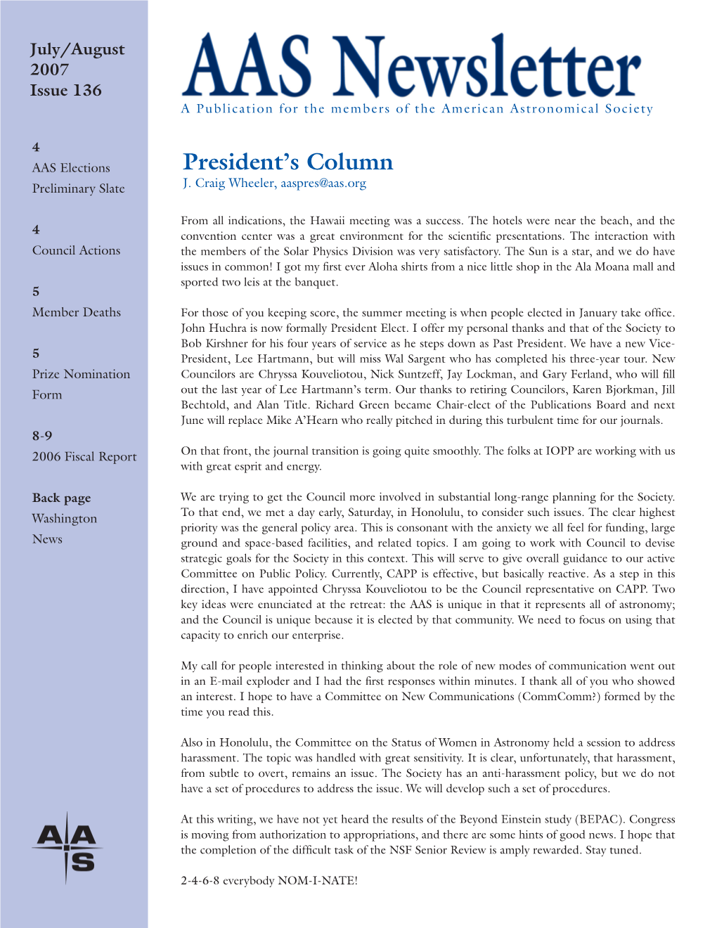 President's Column