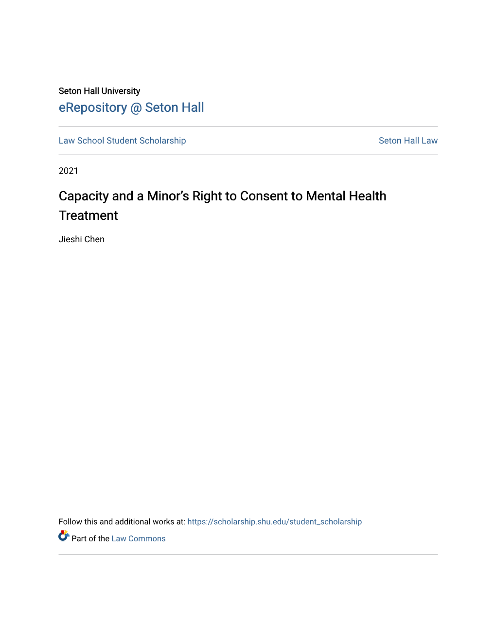 Capacity and a Minor's Right to Consent to Mental Health Treatment