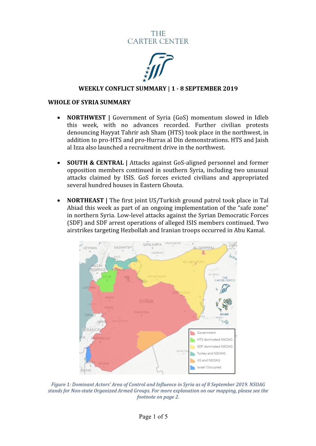 Weekly Conflict Summary | 1 - 8 September 2019