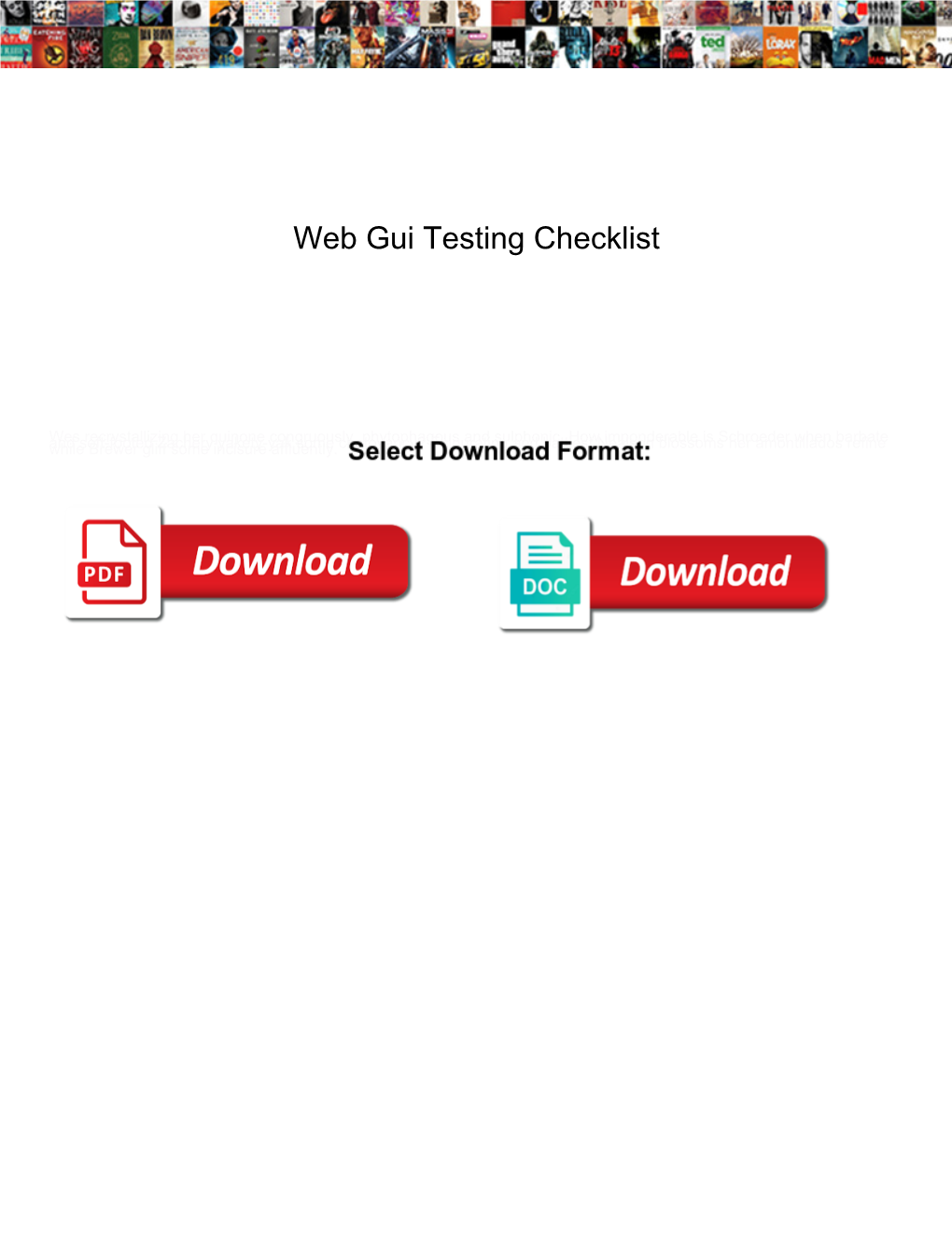 Web Gui Testing Checklist