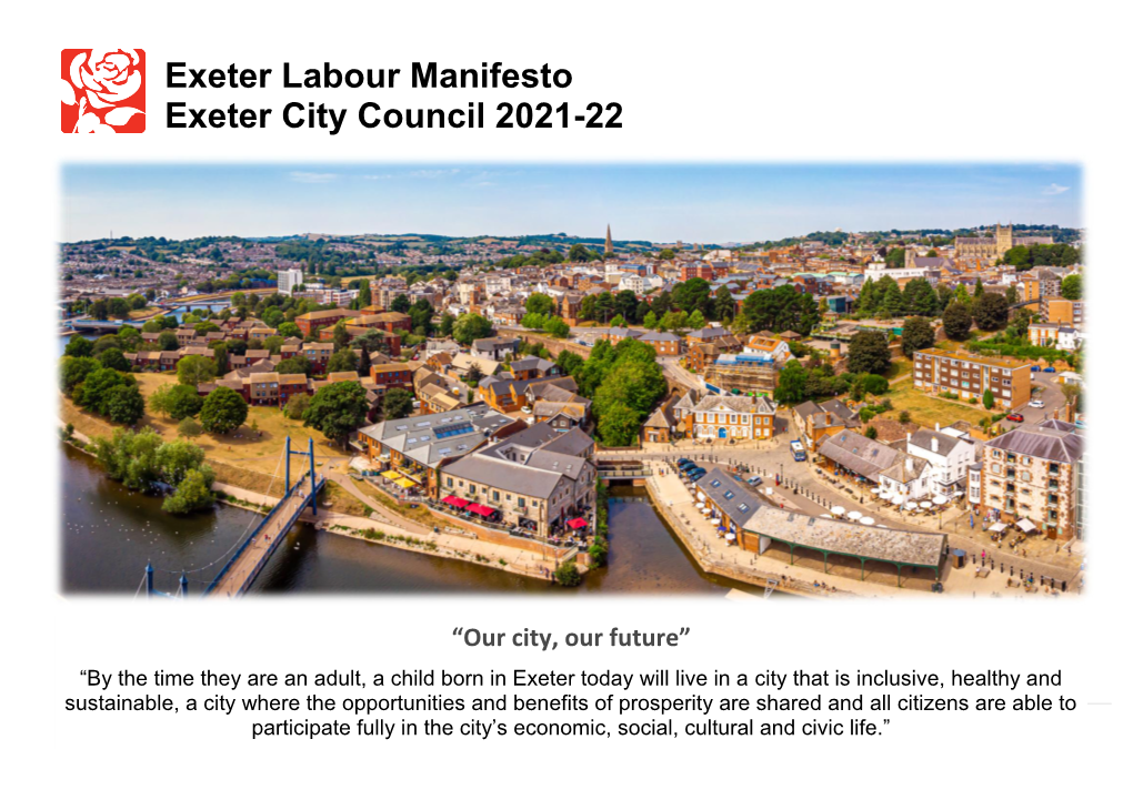 Labour Party Exeter City Council Manifesto 2021