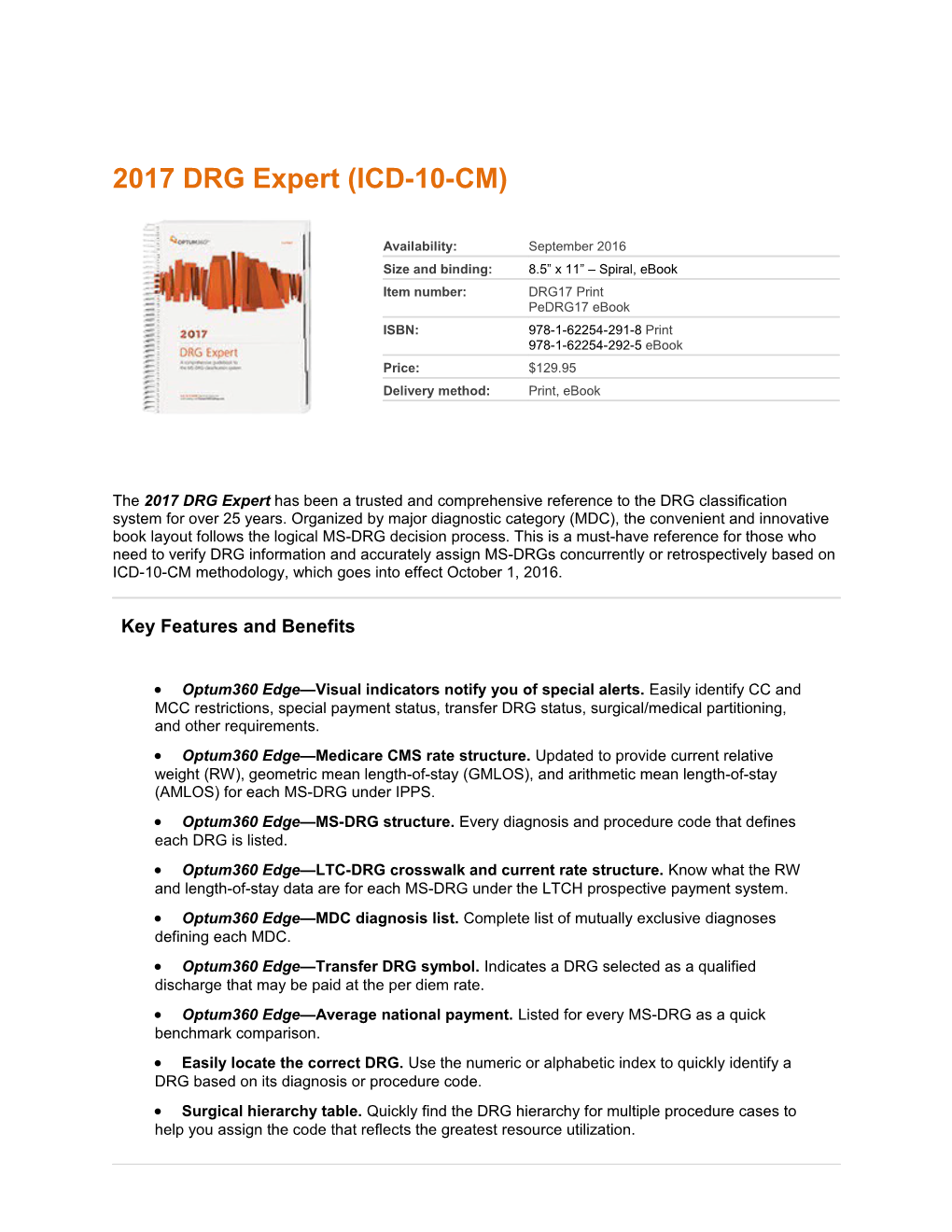 2017 DRG Expert (ICD-10-CM)