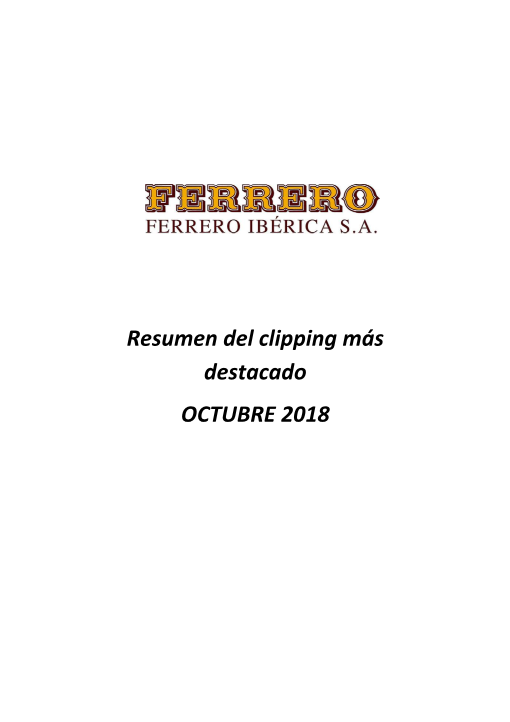 Resumen Del Clipping Más Destacado OCTUBRE 2018