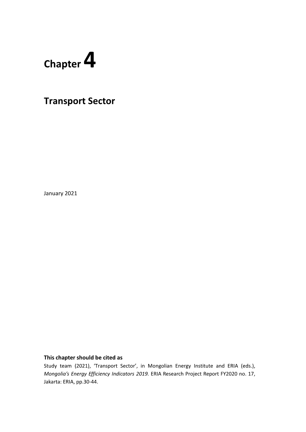 Chapter 4 Transport Sector