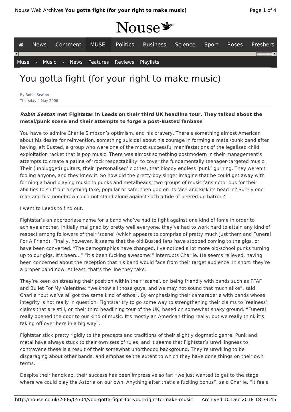You Gotta Fight (For Your Right to Make Music) | Nouse