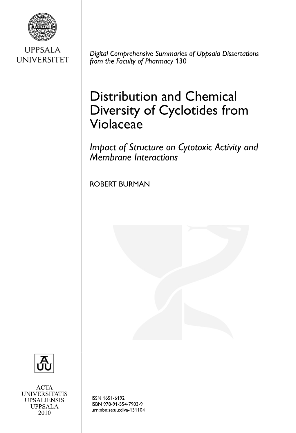 Distribution and Chemical Diversity of Cyclotides From