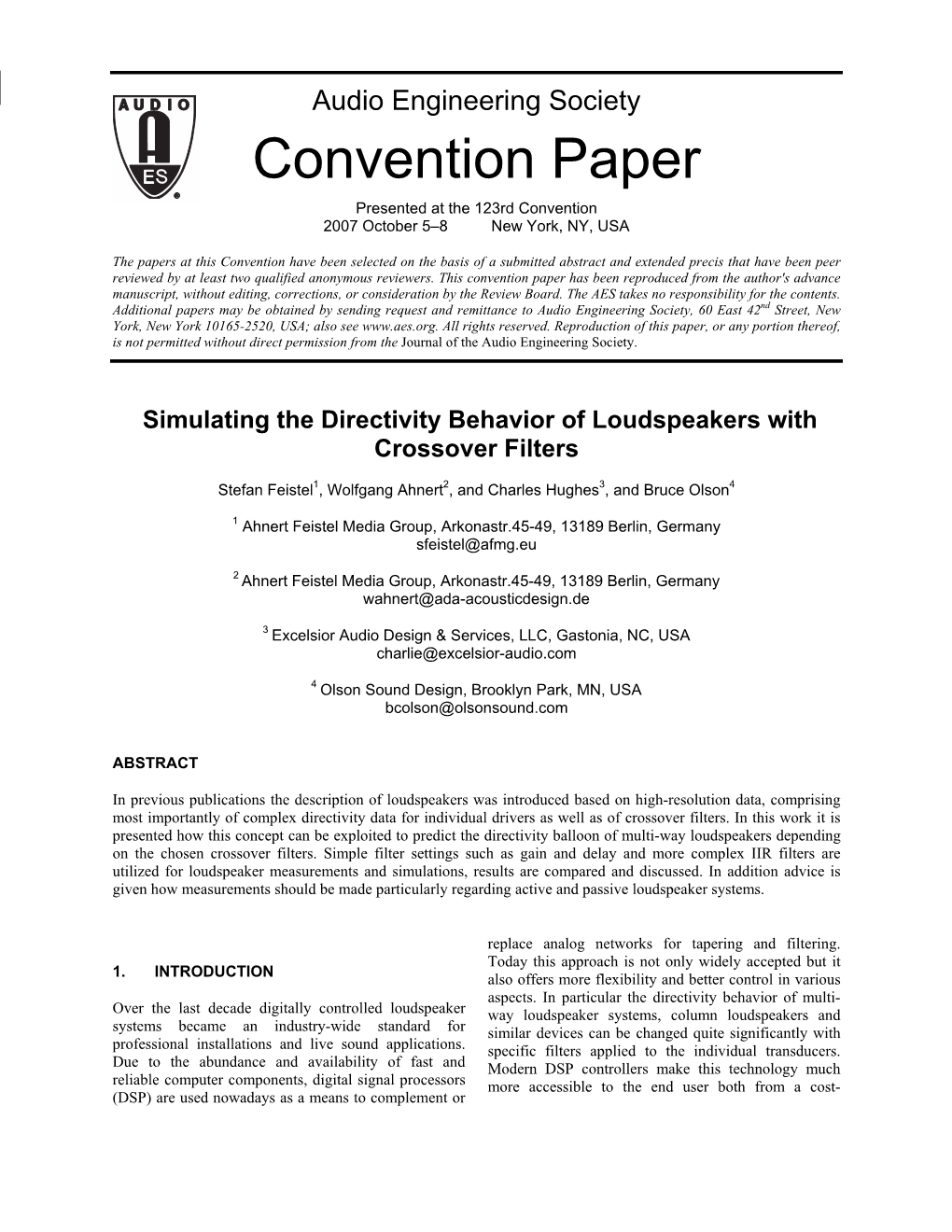 Simulating the Directivity Behavior of Loudspeakers with Crossover Filters