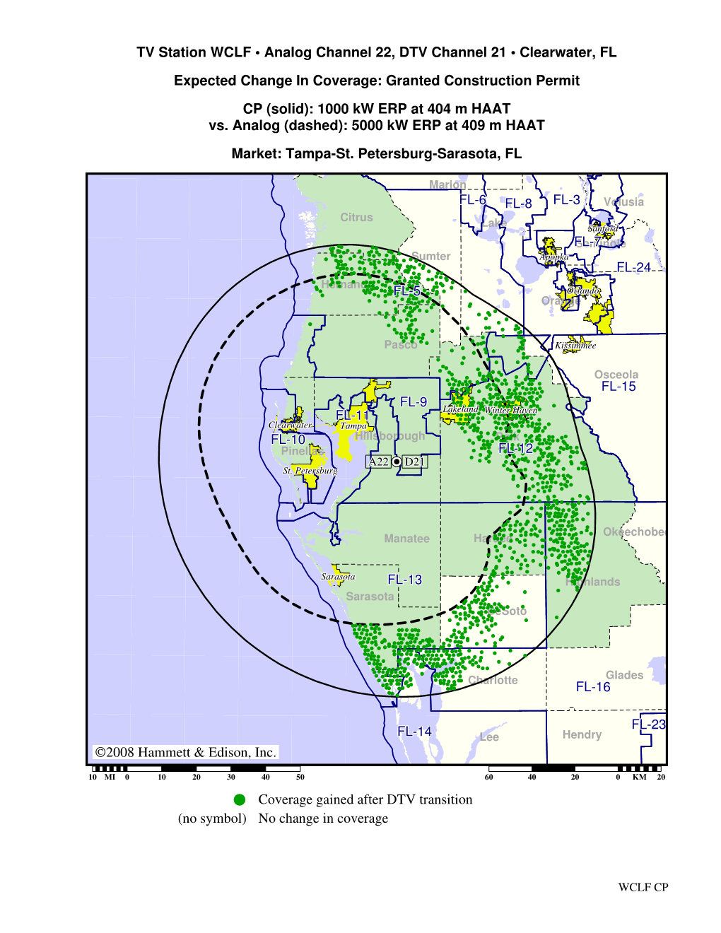 ©2008 Hammett & Edison, Inc. TV Station WCLF • Analog Channel 22