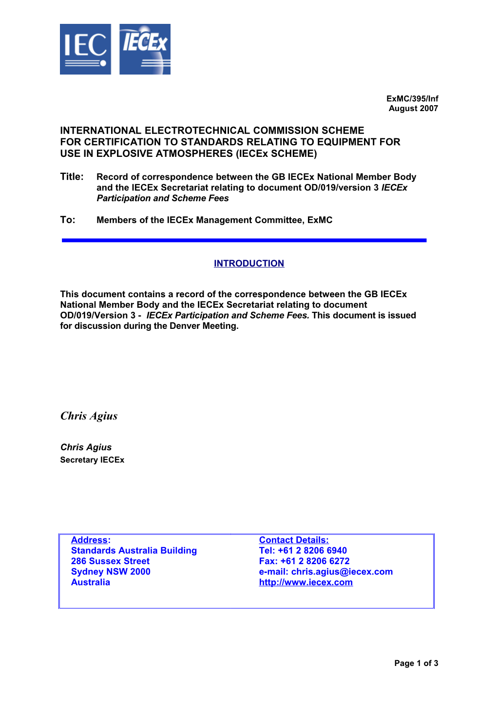 International Electrotechnical Commission Scheme