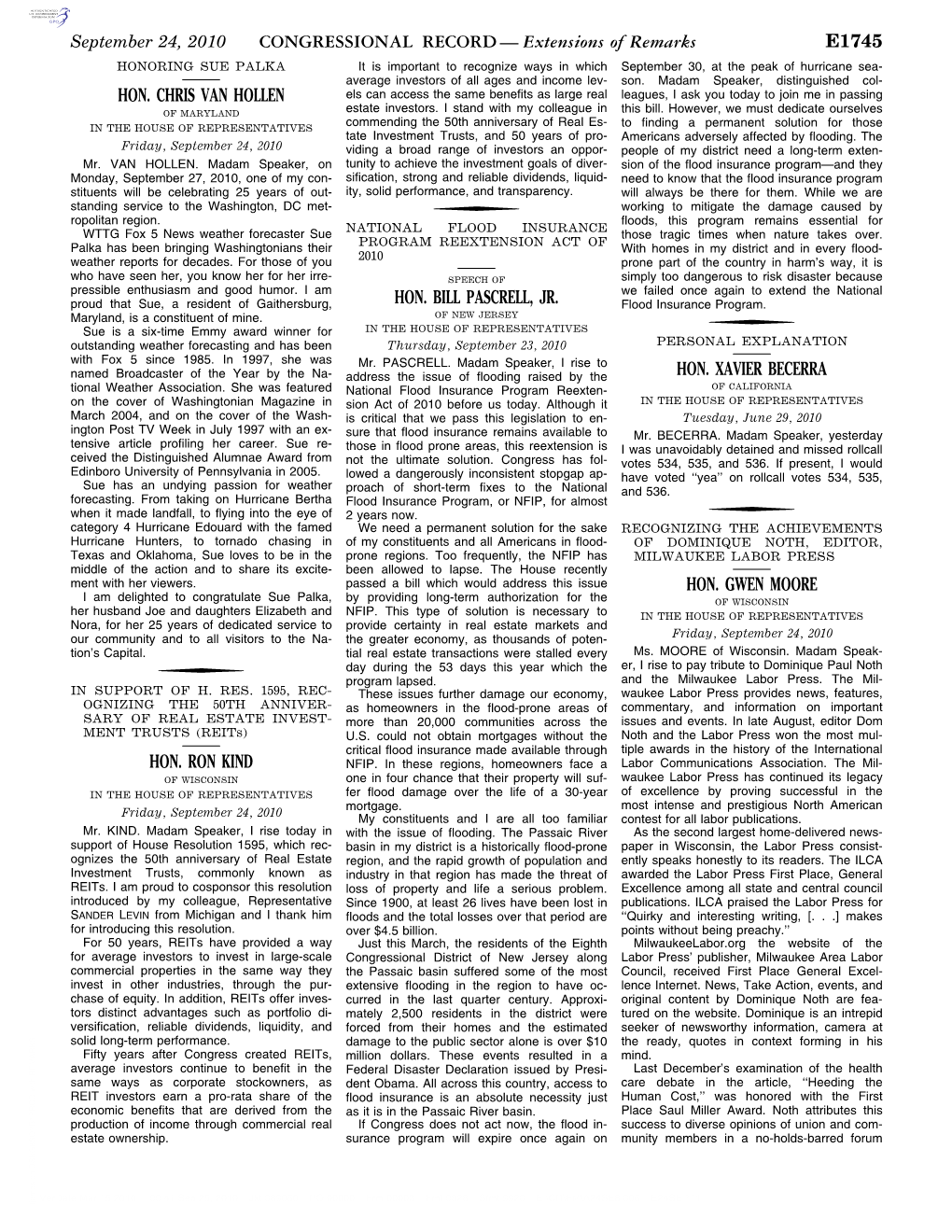 CONGRESSIONAL RECORD— Extensions of Remarks E1745 HON