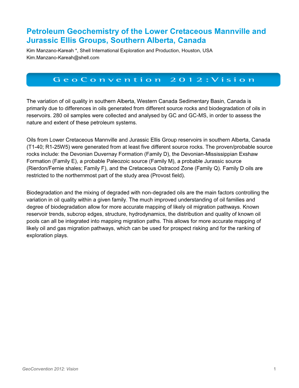 Petroleum Geochemistry of the Lower Cretaceous