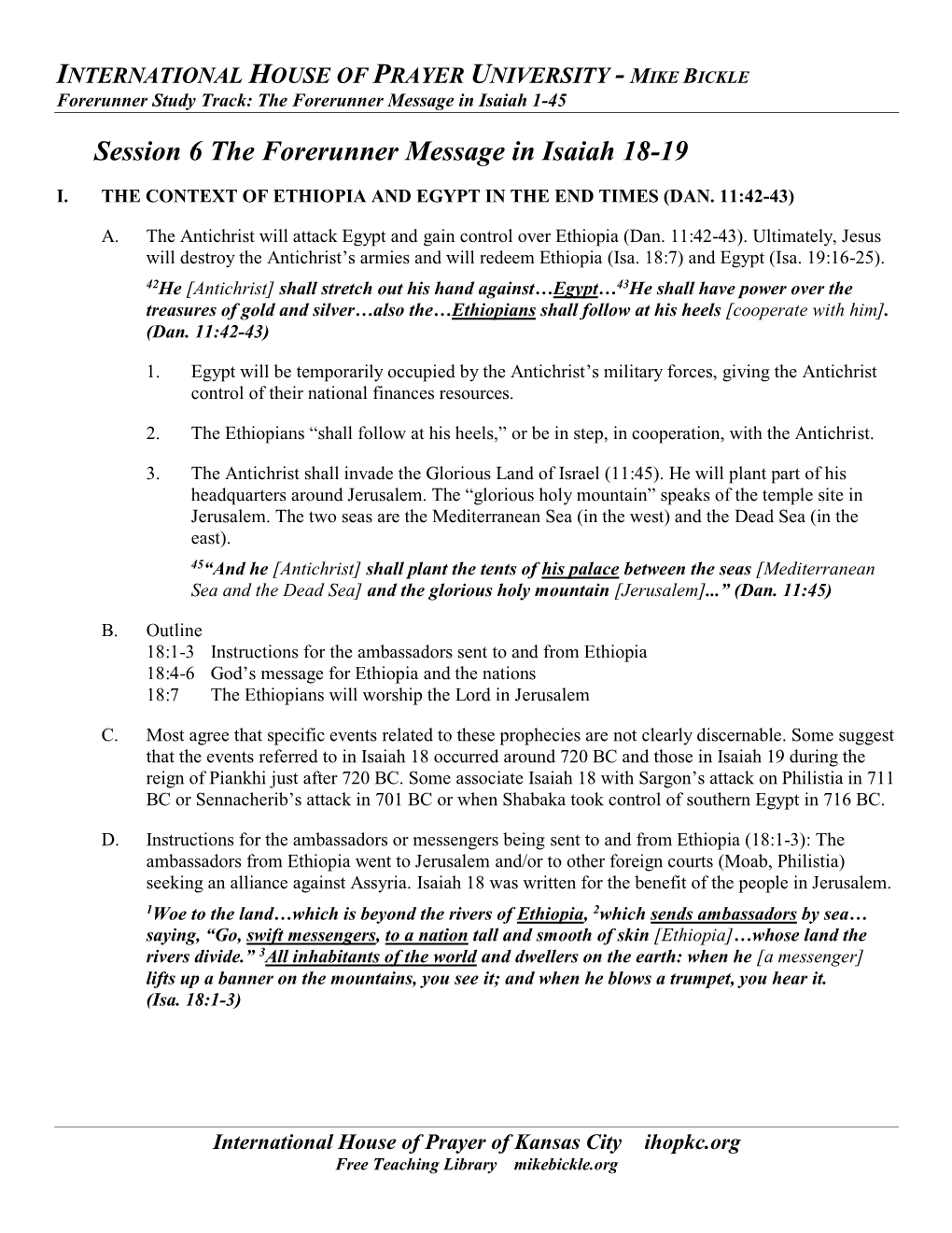 Session 6 the Forerunner Message in Isaiah 18-19