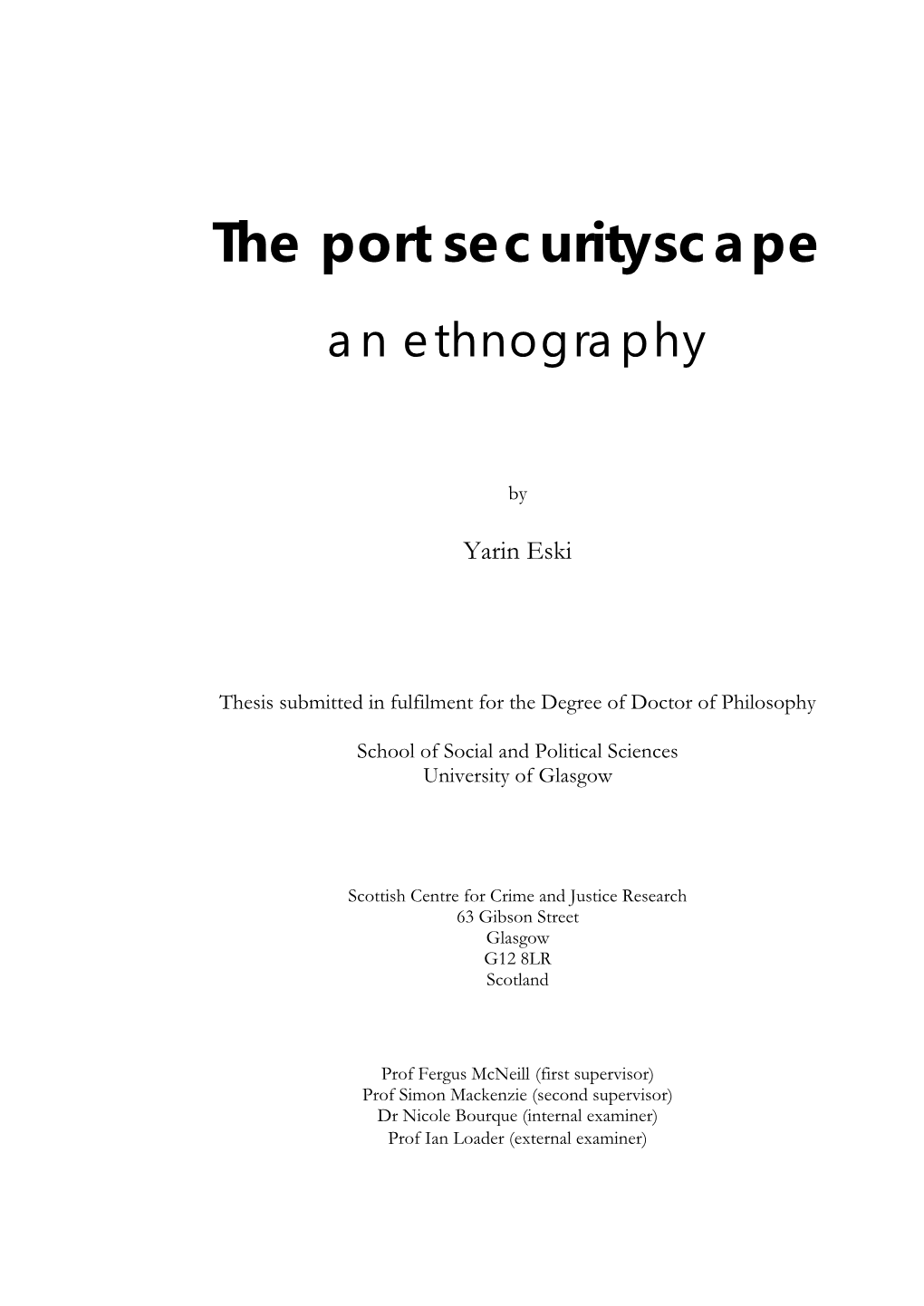 The Port Securityscape an Ethnography