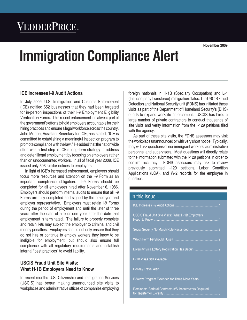 Immigration Compliance Alert