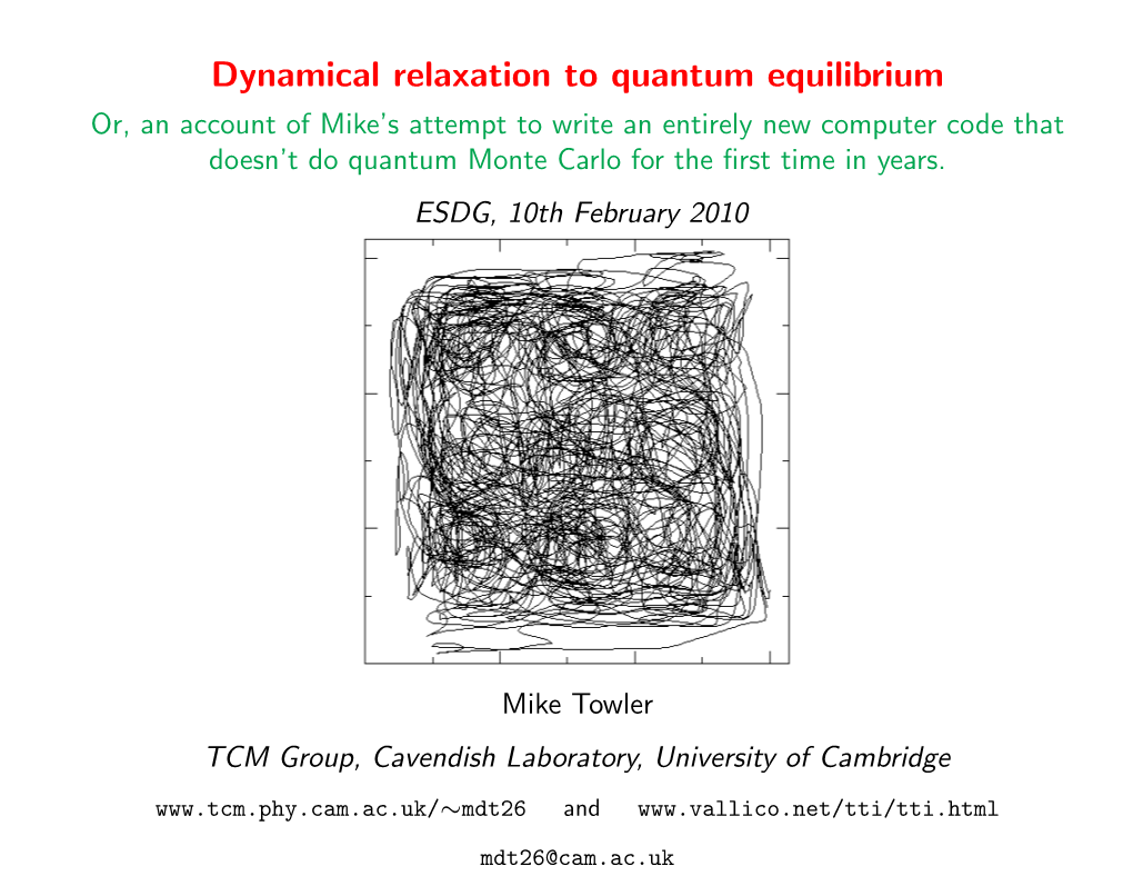 Dynamical Relaxation to Quantum Equilibrium